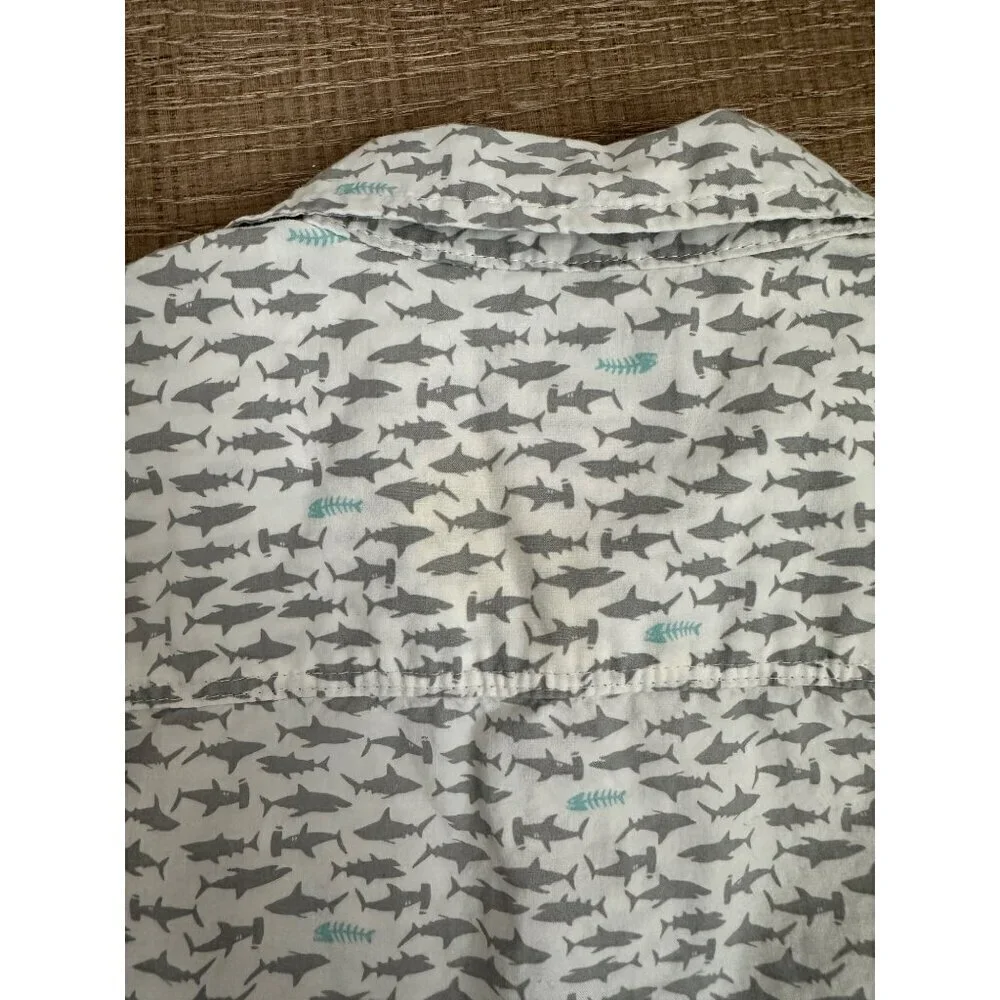 OshKosh Bgosh Boys Shark Print Short Sleeve Button-Up Shirt Size 4T